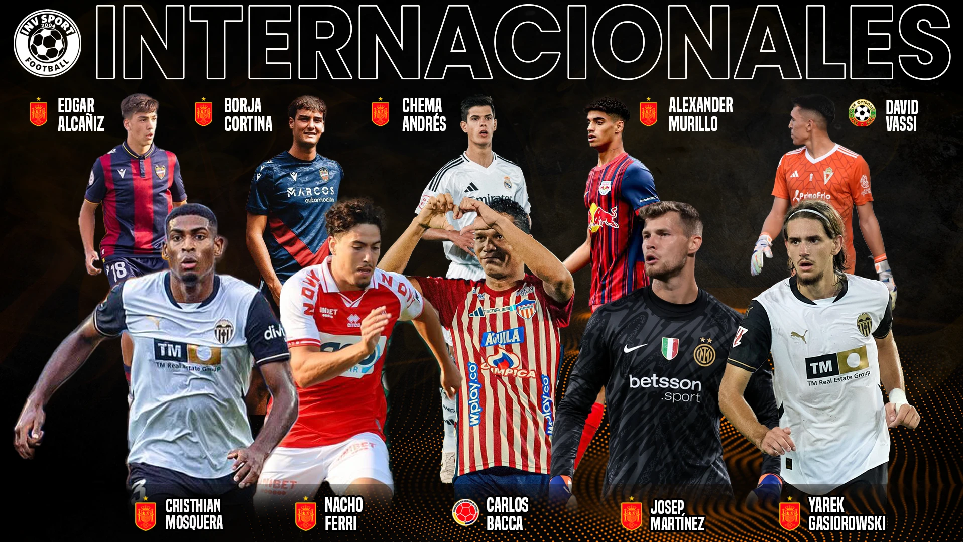 Mosaico con imágenes de jugadores profesionales de INVsport.